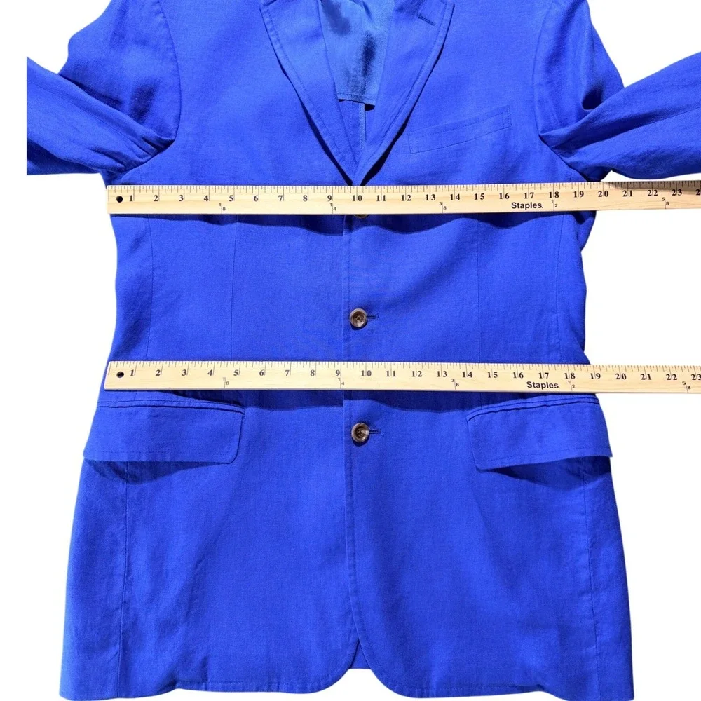 Polo by Ralph Lauren Linen Sport Coat Blazer Royal Blue Med 40R SEE MEASUREMENTS